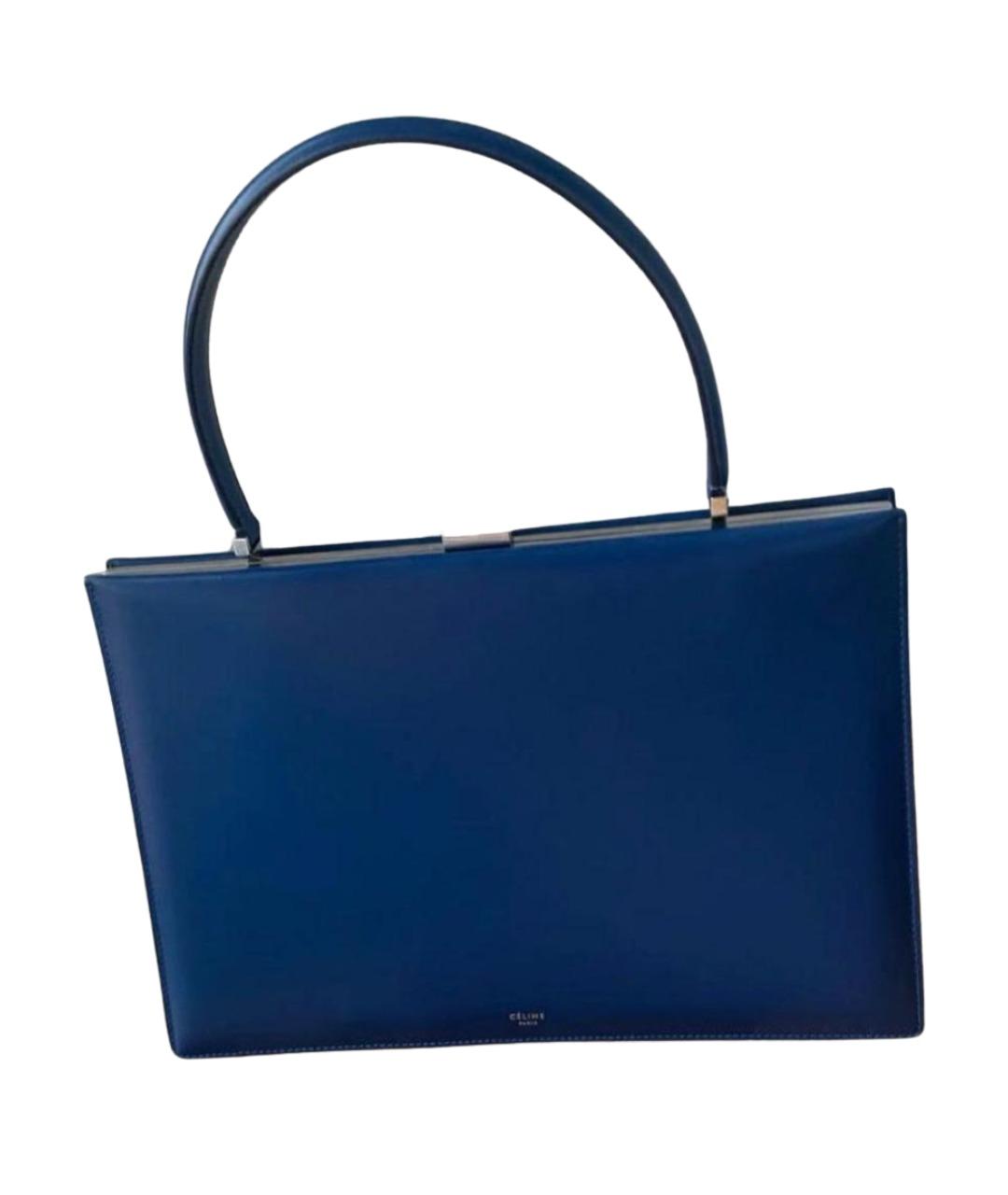 CELINE Синяя кожаная сумка с короткими ручками, фото 1