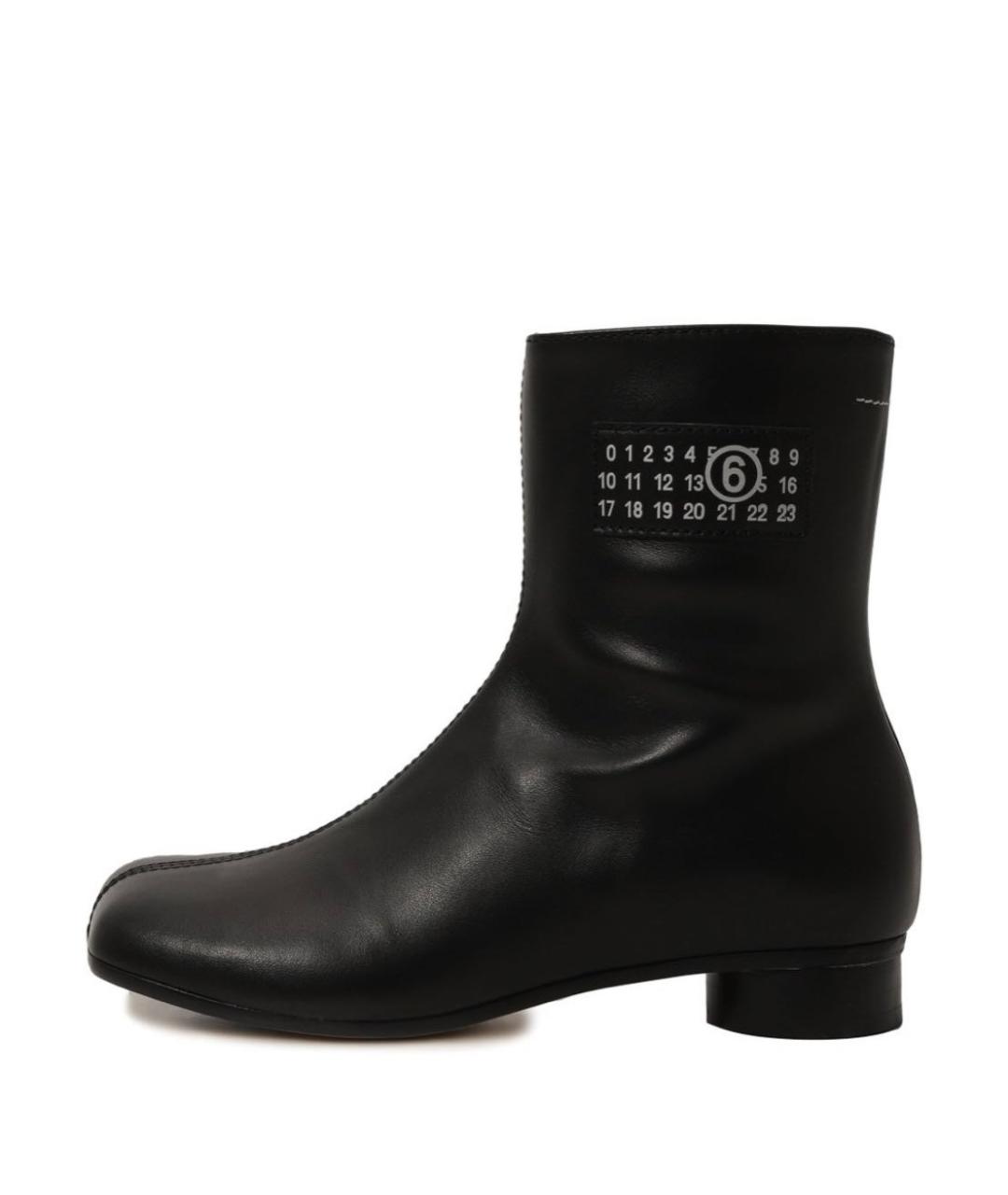 MM6 MAISON MARGIELA Черные кожаные ботильоны, фото 6