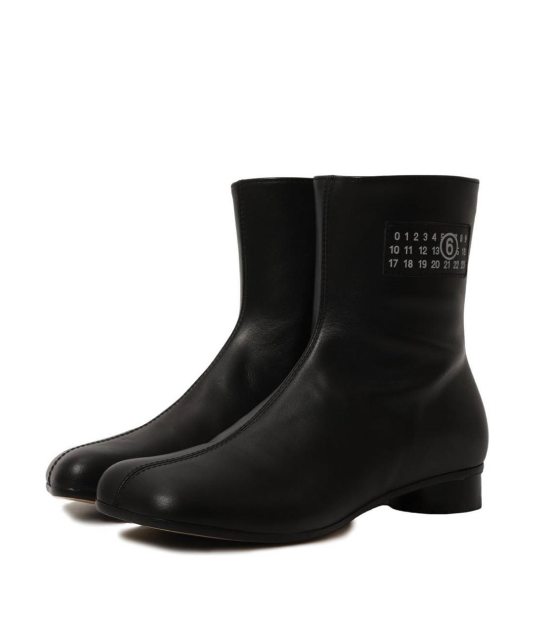 MM6 MAISON MARGIELA Черные кожаные ботильоны, фото 7