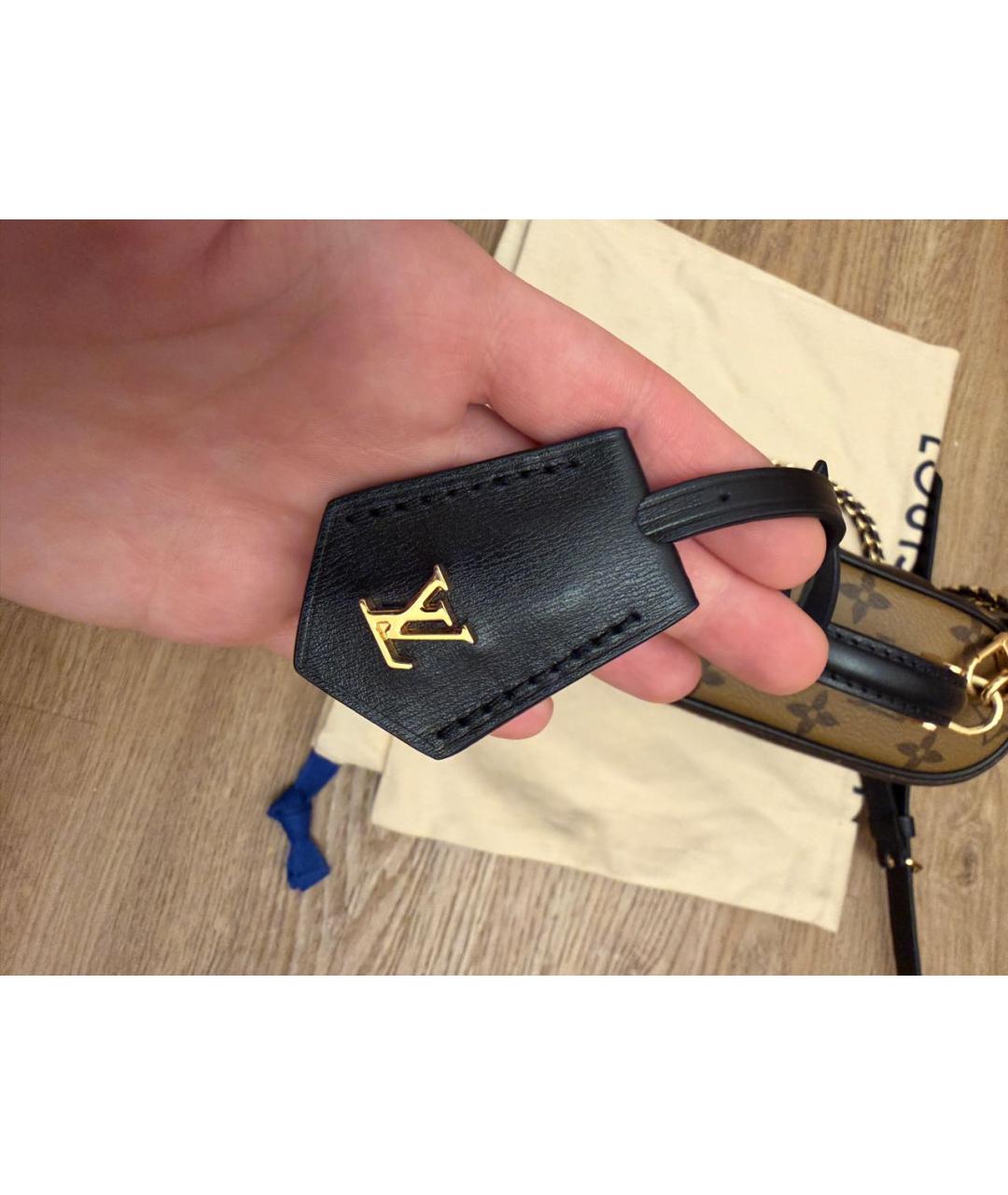 LOUIS VUITTON Коричневая кожаная сумка с короткими ручками, фото 5