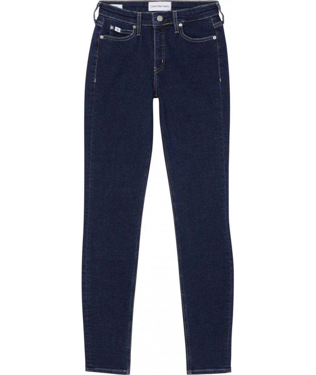 CALVIN KLEIN Темно-синие хлопко-эластановые джинсы слим, фото 1