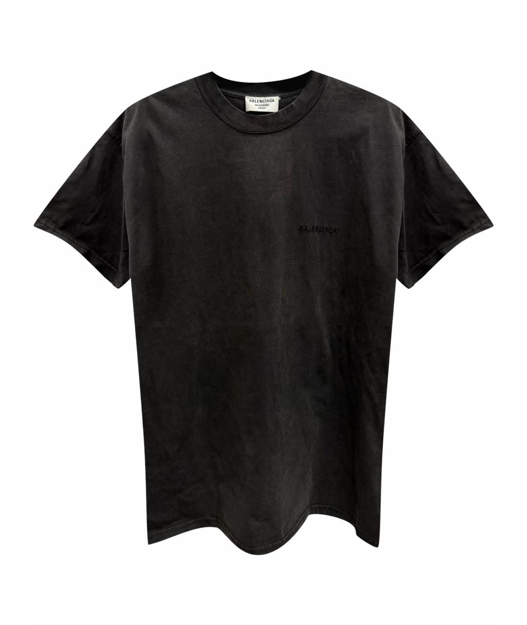 BALENCIAGA Серая хлопковая футболка, фото 1