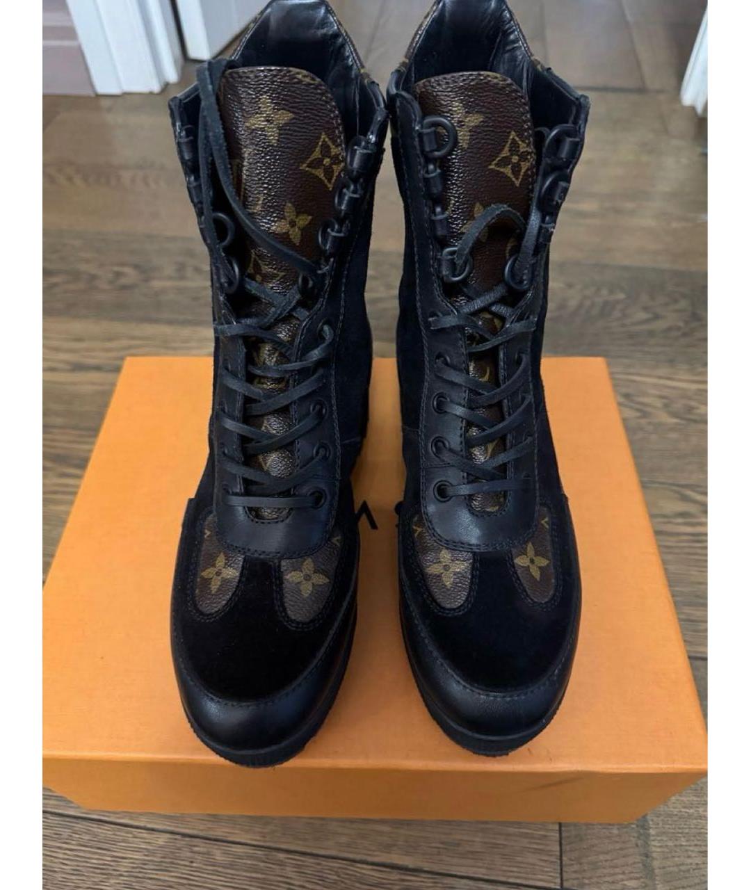 LOUIS VUITTON Коричневые кожаные ботинки, фото 2