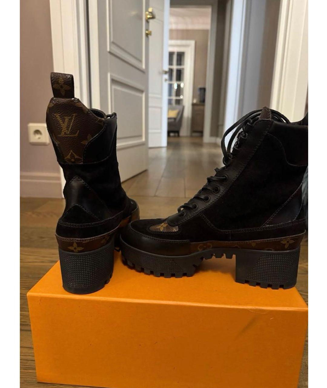 LOUIS VUITTON Коричневые кожаные ботинки, фото 3
