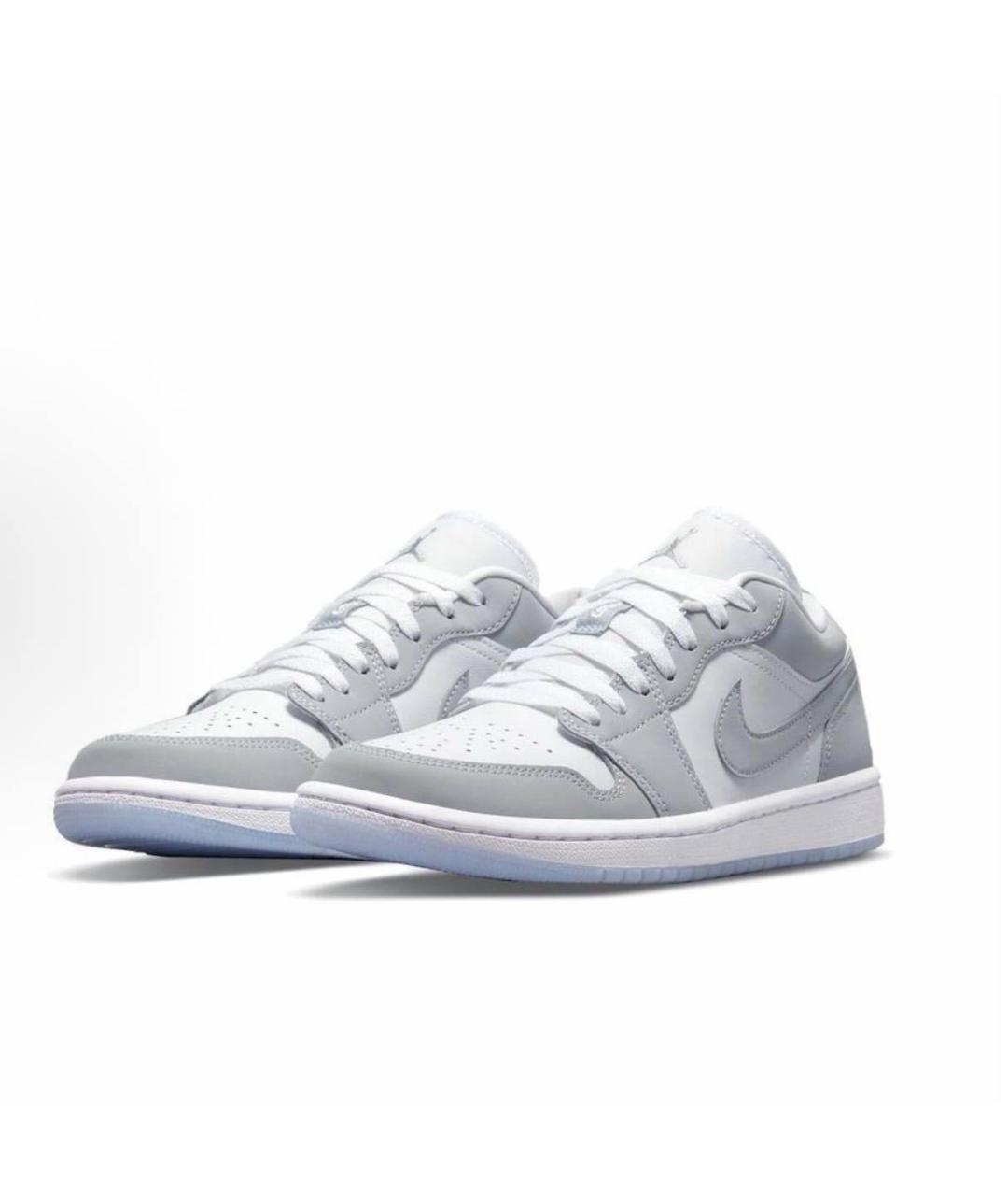 JORDAN Серые кожаные низкие кроссовки / кеды, фото 2