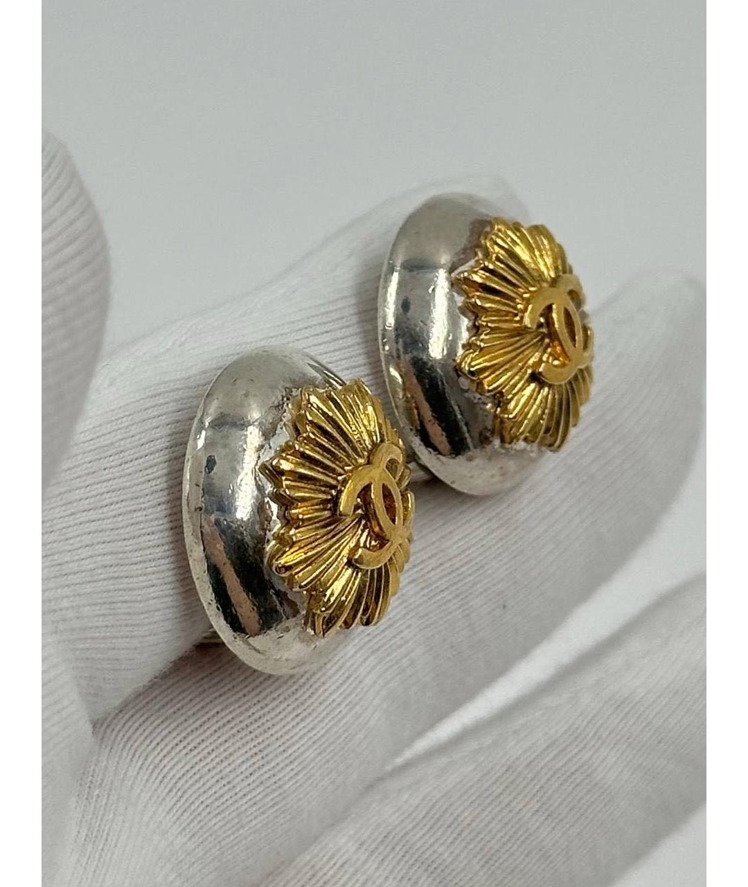 CHANEL Серебряные позолоченные клипсы, фото 5