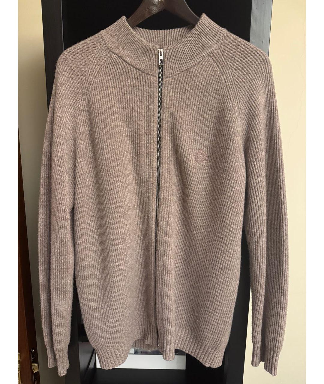 LORO PIANA Коричневый шерстяной кардиган, фото 2