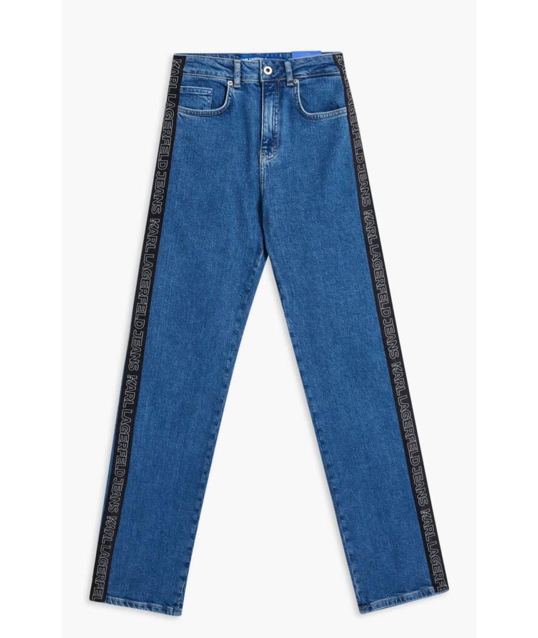 KARL LAGERFELD Синие хлопко-эластановые прямые джинсы, фото 6