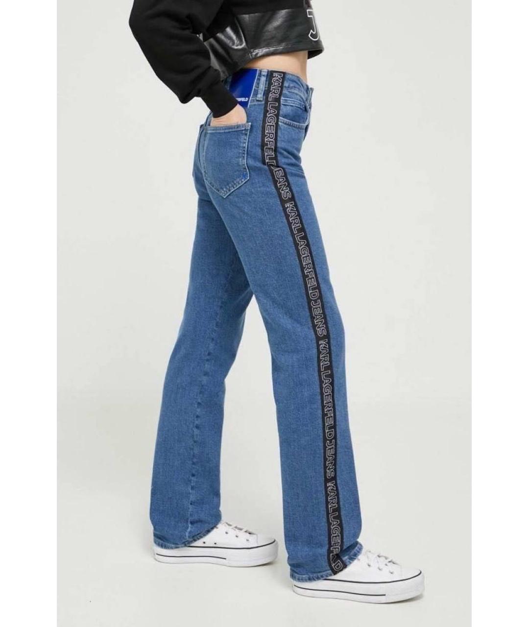 KARL LAGERFELD Синие хлопко-эластановые прямые джинсы, фото 2