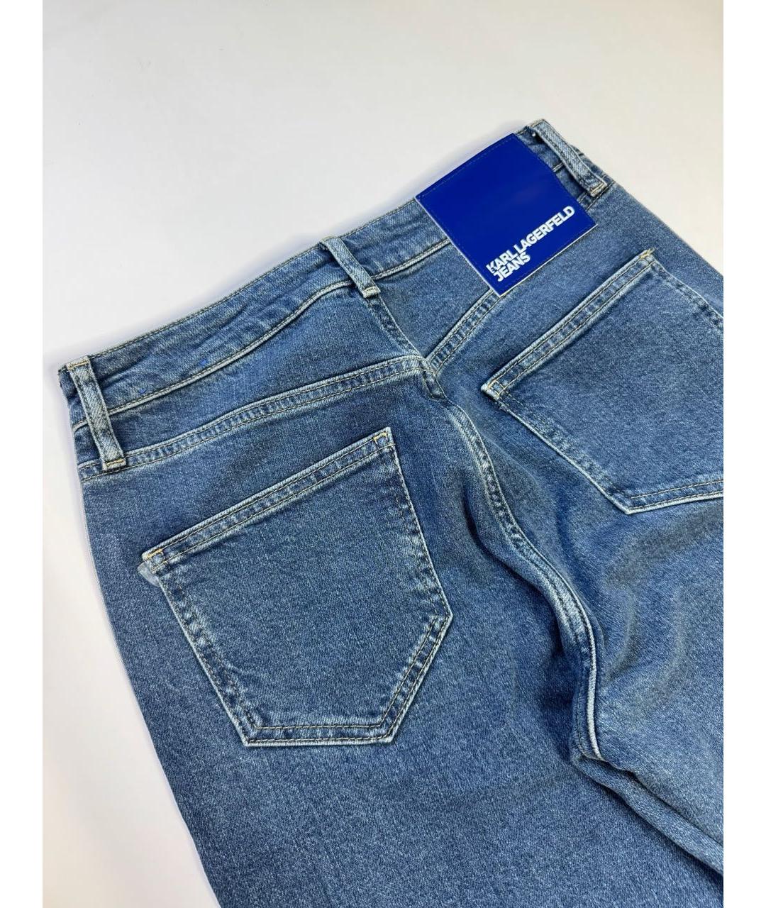 KARL LAGERFELD Синие хлопко-эластановые прямые джинсы, фото 5