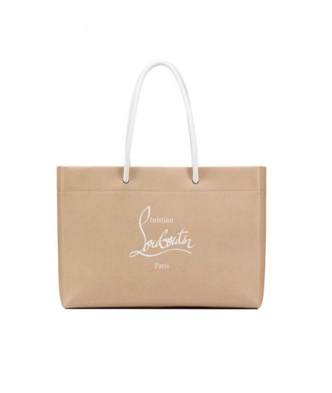 CHRISTIAN LOUBOUTIN Бежевая кожаная пляжная сумка, фото 1