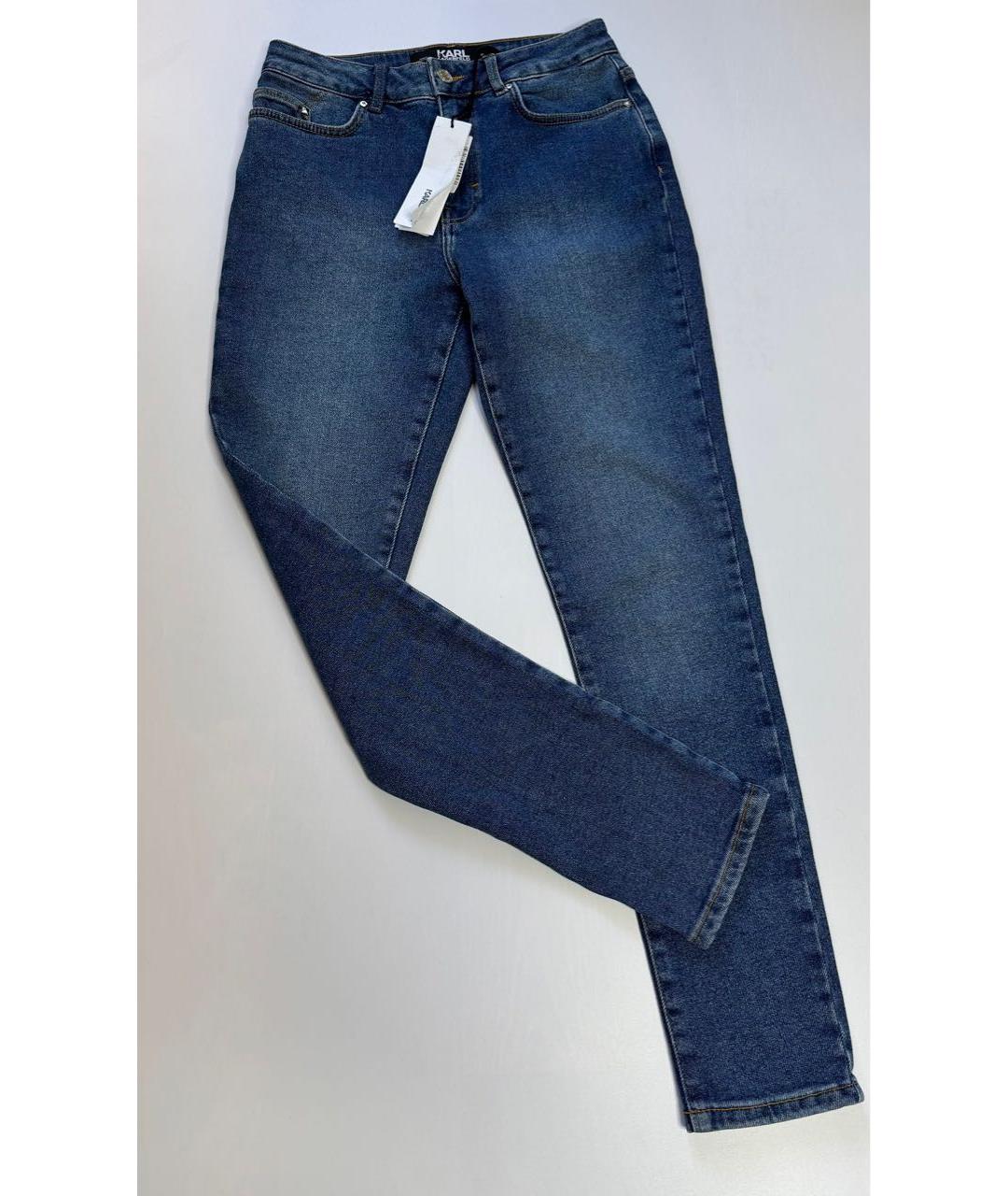 KARL LAGERFELD Синие хлопко-эластановые джинсы слим, фото 2