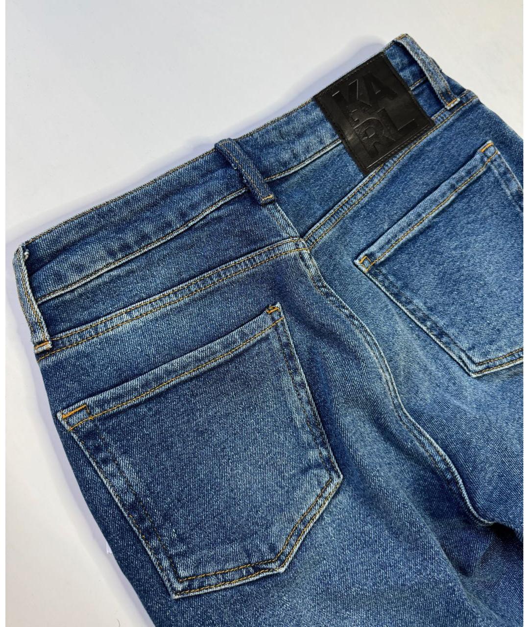 KARL LAGERFELD Синие хлопко-эластановые джинсы слим, фото 3