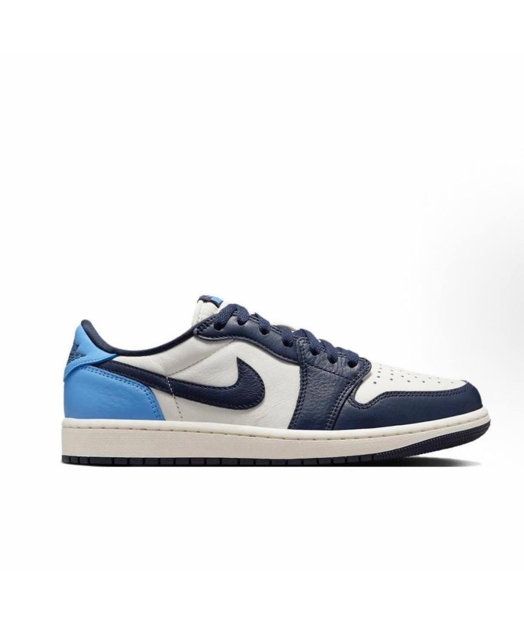 JORDAN Синие кожаные низкие кроссовки / кеды, фото 6