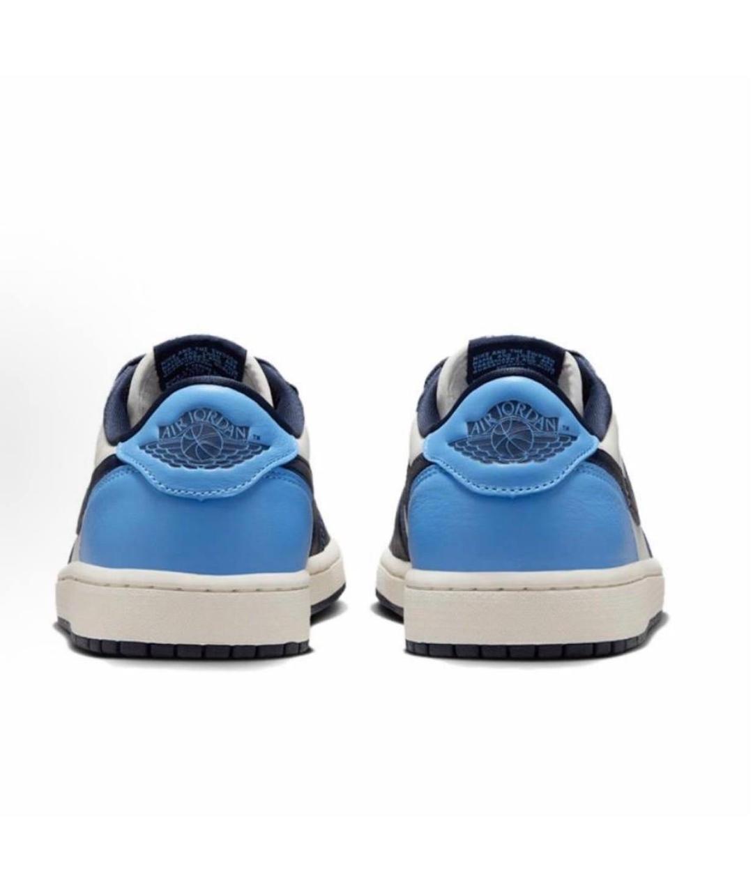 JORDAN Синие кожаные низкие кроссовки / кеды, фото 4