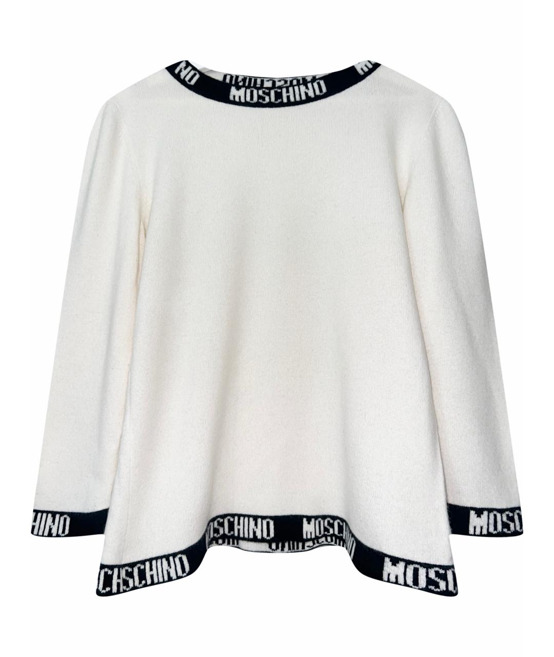 MOSCHINO Белый кашемировый джемпер / свитер, фото 1