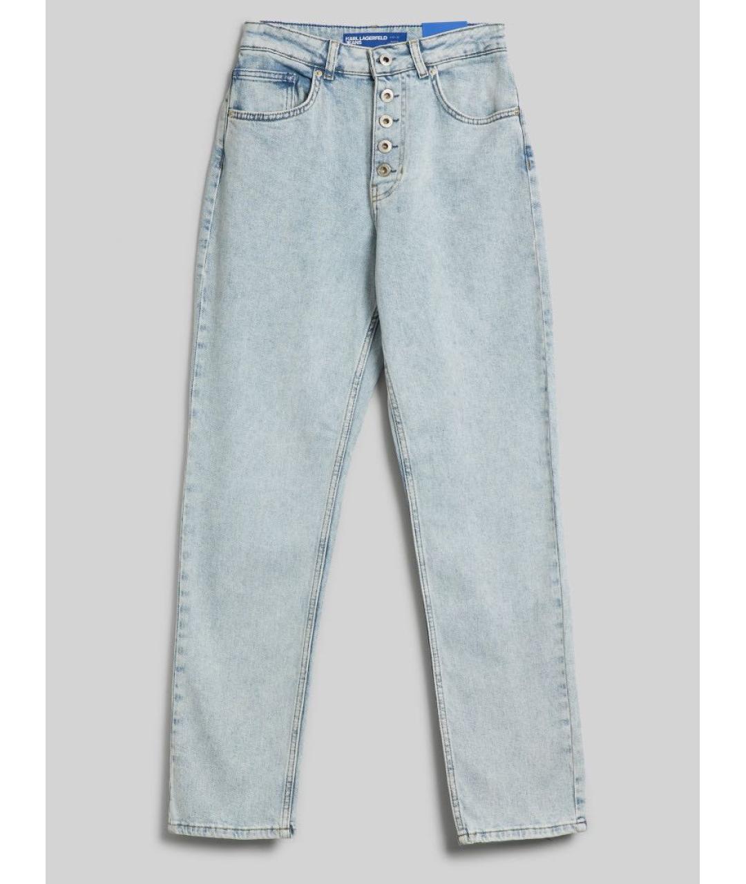 KARL LAGERFELD Голубые хлопковые прямые джинсы, фото 6