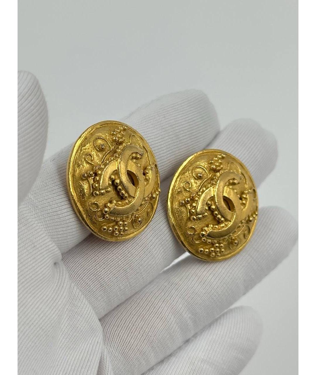 CHANEL Золотые позолоченные клипсы, фото 5