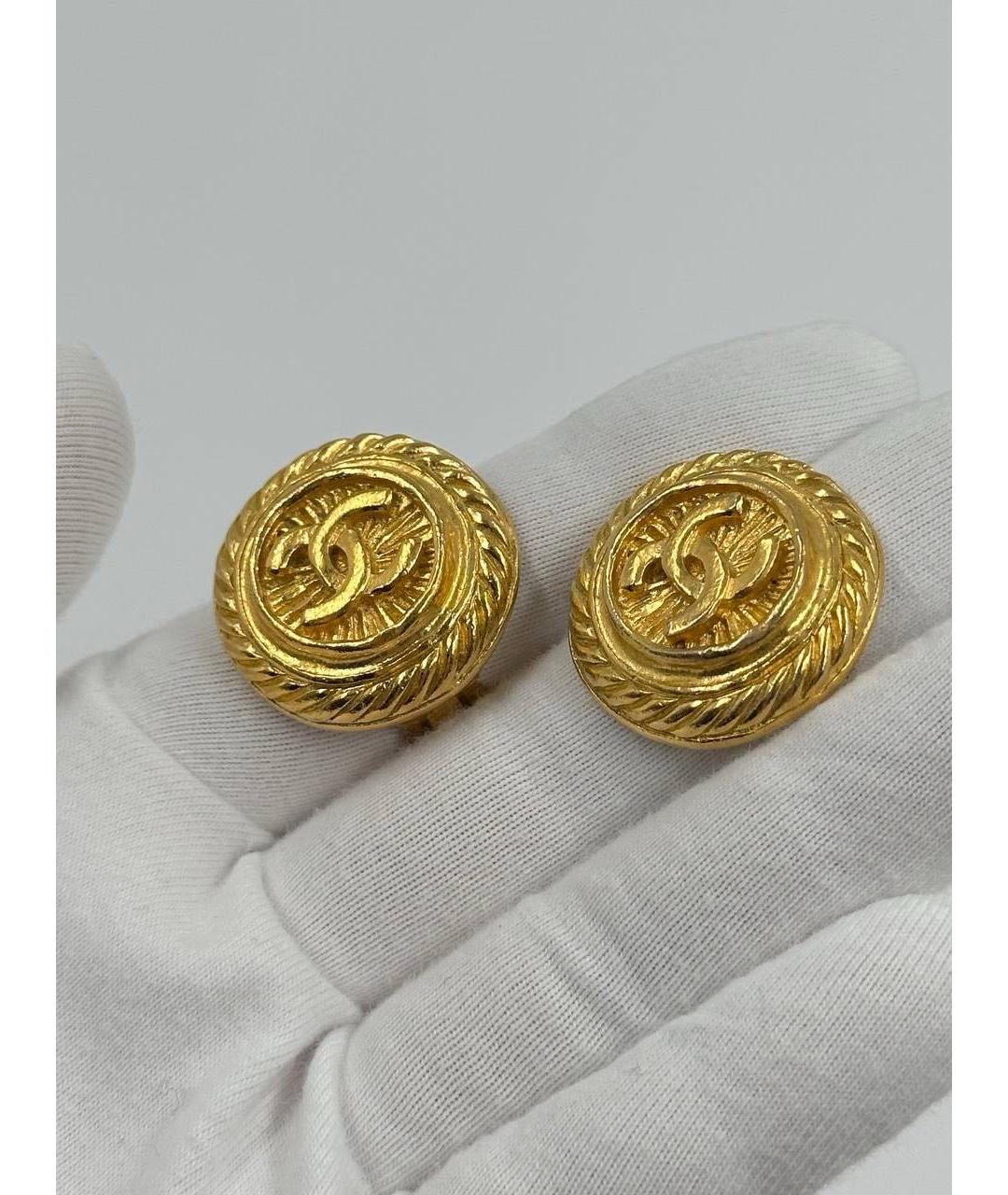 CHANEL Золотые позолоченные клипсы, фото 7