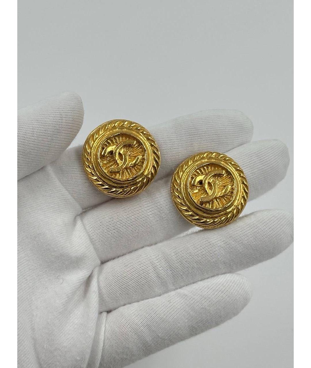 CHANEL Золотые позолоченные клипсы, фото 5