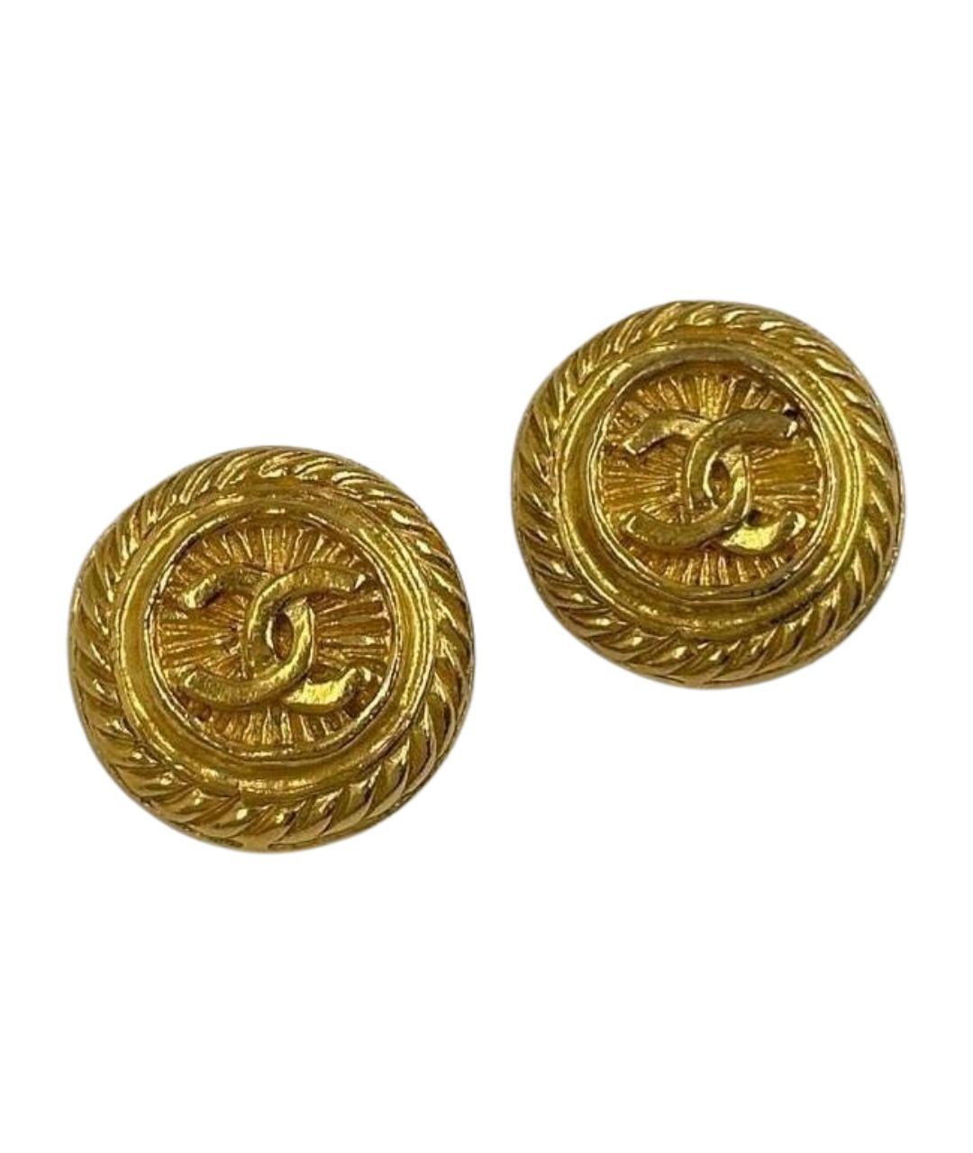 CHANEL Золотые позолоченные клипсы, фото 1