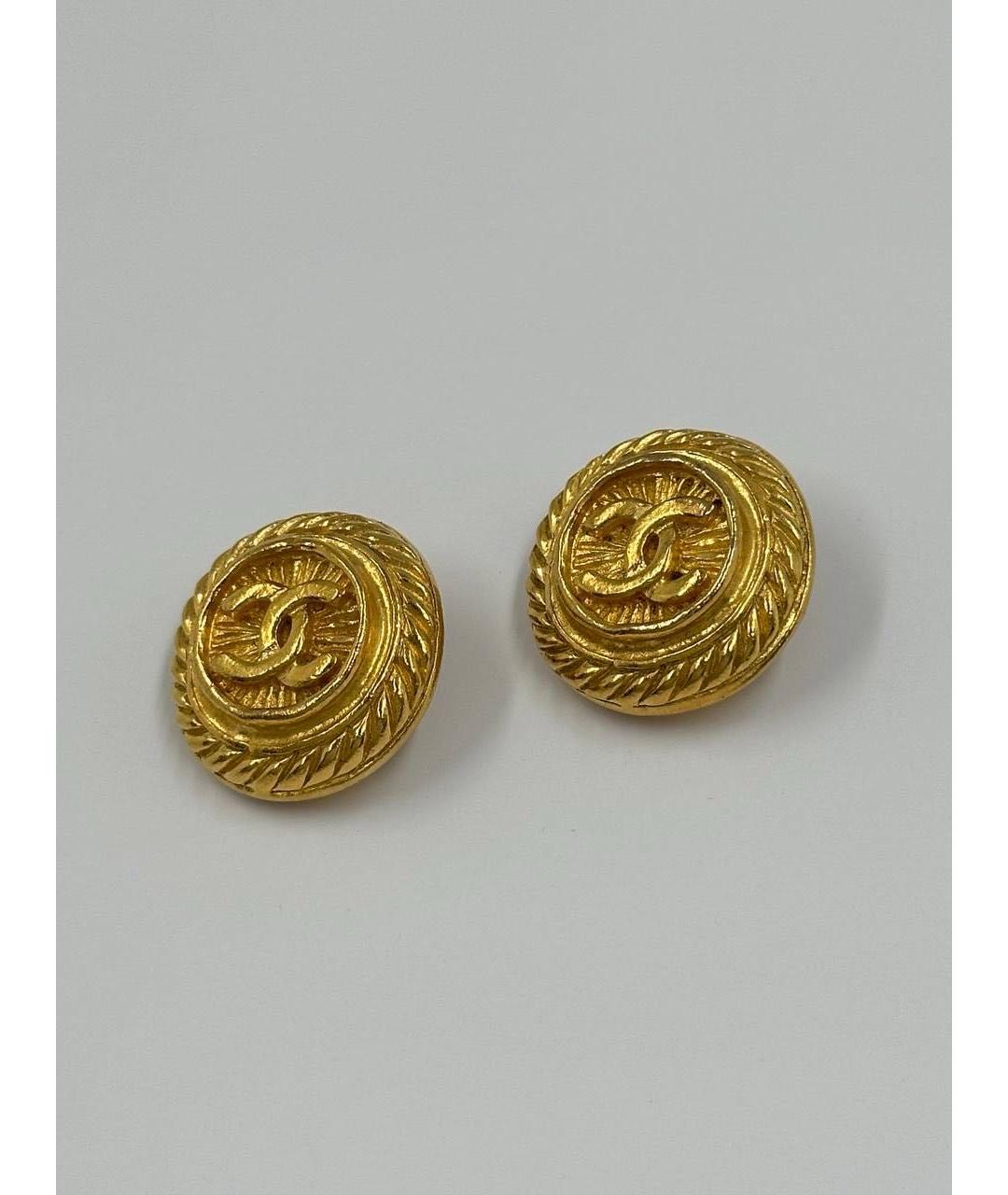 CHANEL Золотые позолоченные клипсы, фото 2
