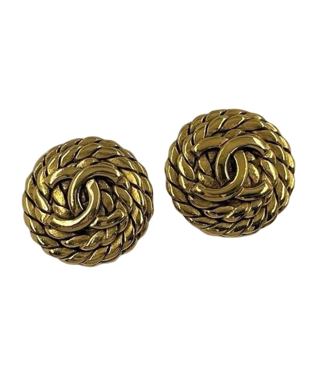 CHANEL Золотые позолоченные клипсы, фото 1