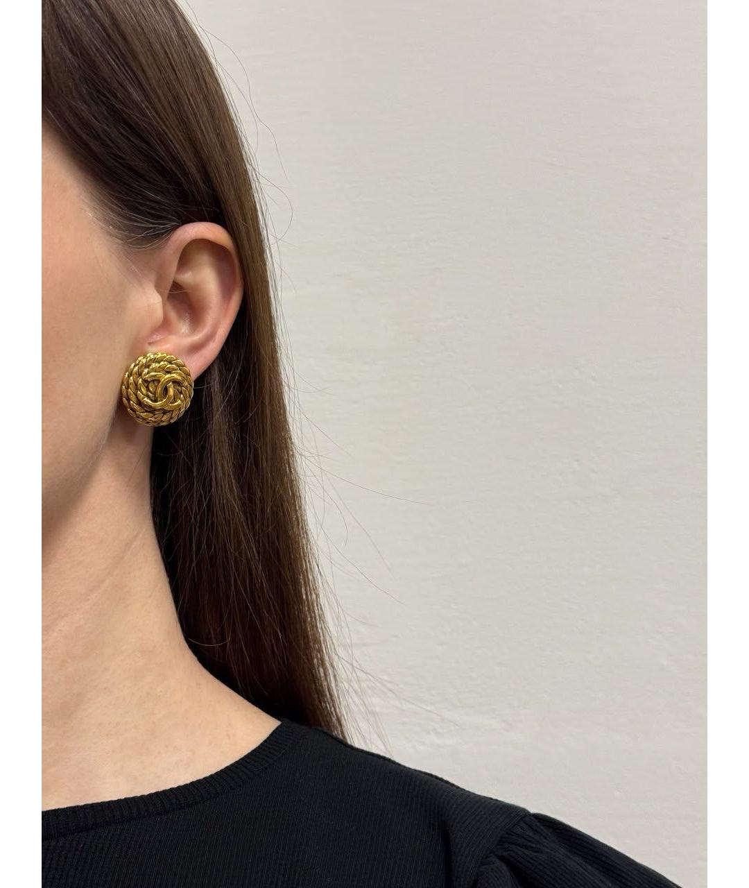 CHANEL Золотые позолоченные клипсы, фото 7