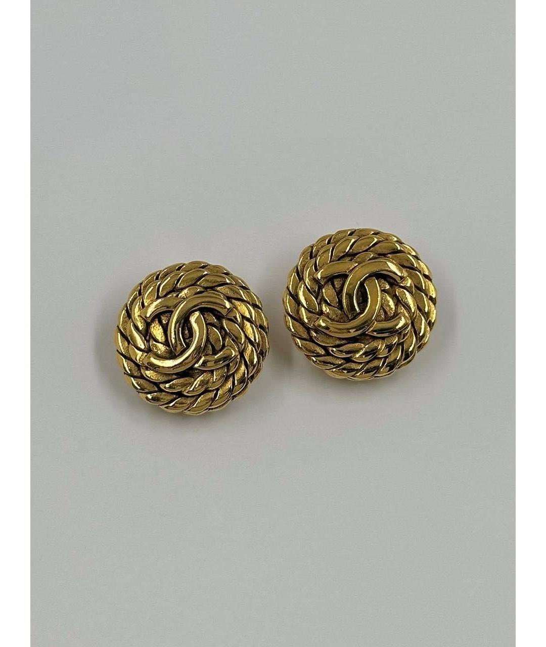 CHANEL Золотые позолоченные клипсы, фото 8