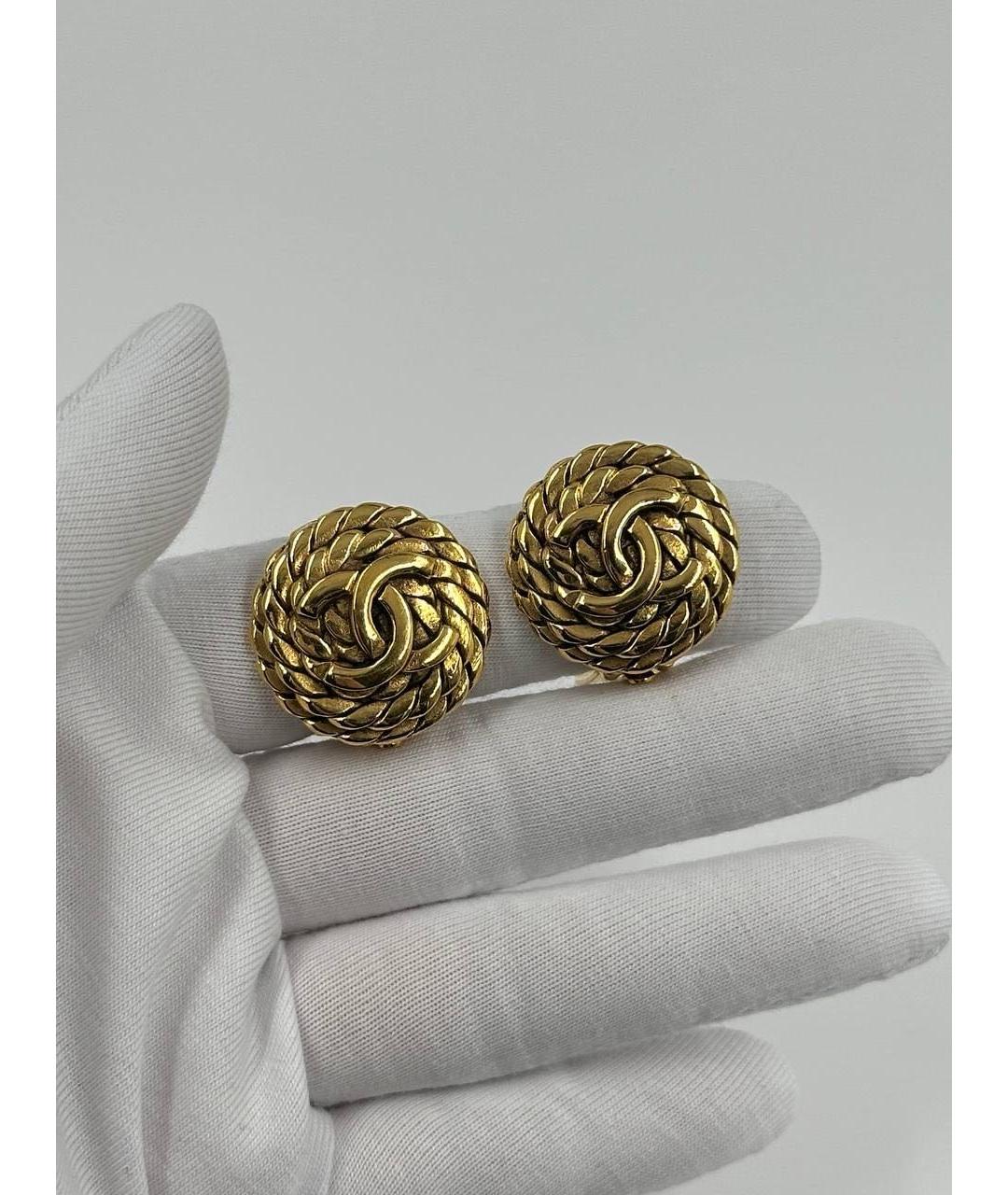 CHANEL Золотые позолоченные клипсы, фото 2