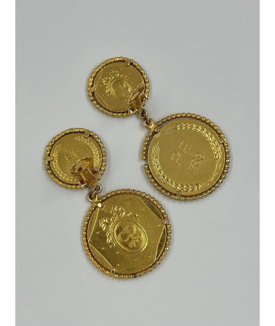 CHRISTIAN DIOR Золотые позолоченные клипсы, фото 7