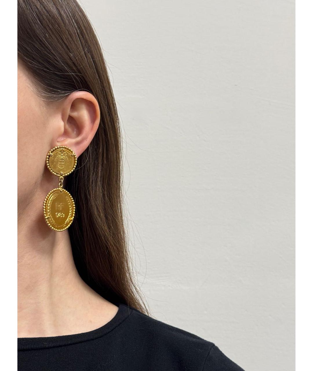 CHRISTIAN DIOR Золотые позолоченные клипсы, фото 8