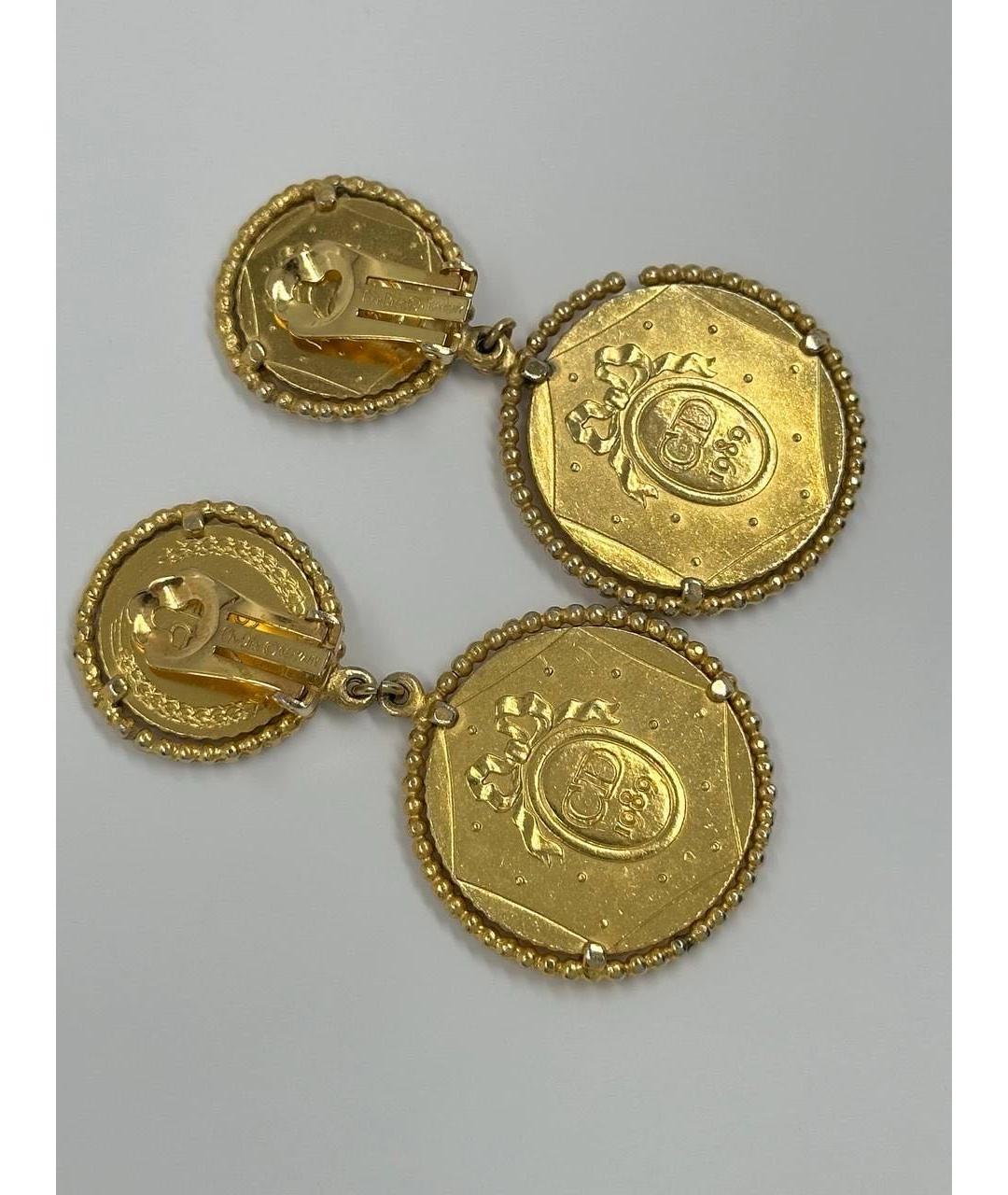 CHRISTIAN DIOR Золотые позолоченные клипсы, фото 6