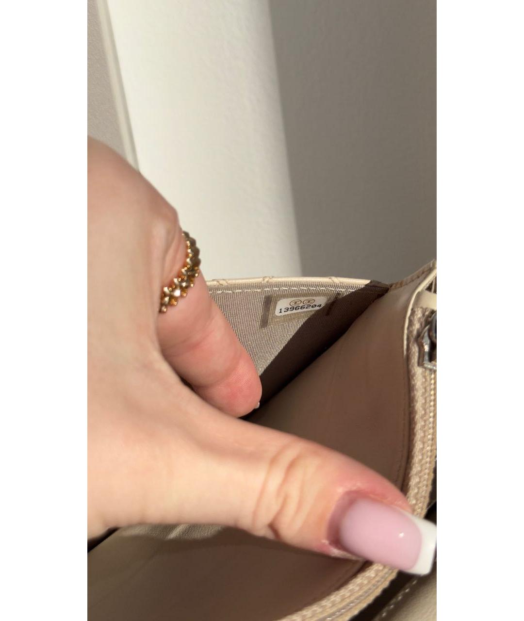 CHANEL Бежевая кожаная сумка через плечо, фото 4