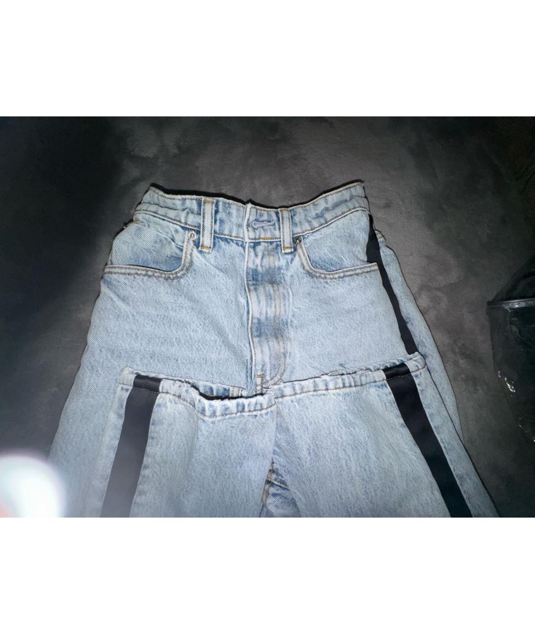 ALEXANDER WANG Голубые хлопковые прямые джинсы, фото 8
