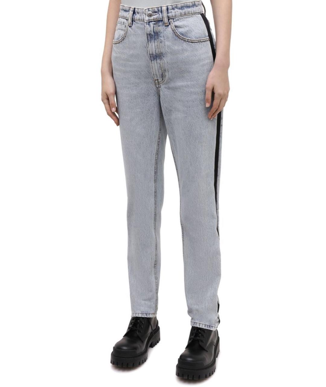 ALEXANDER WANG Голубые хлопковые прямые джинсы, фото 5