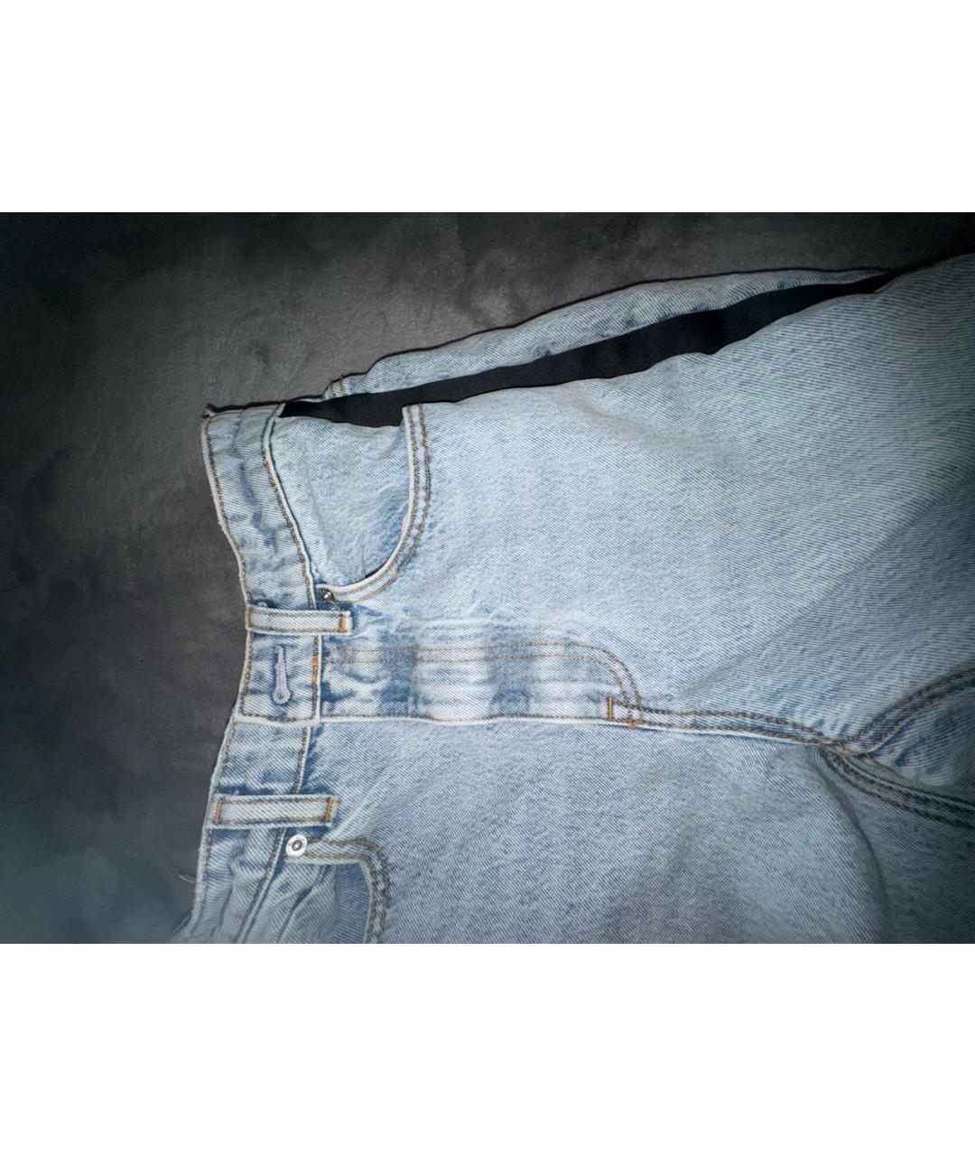 ALEXANDER WANG Голубые хлопковые прямые джинсы, фото 4