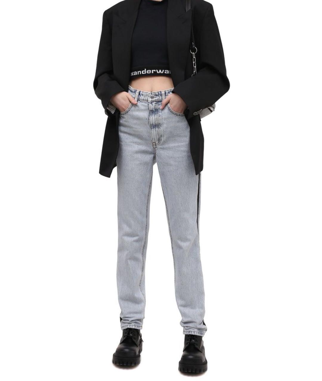 ALEXANDER WANG Голубые хлопковые прямые джинсы, фото 6