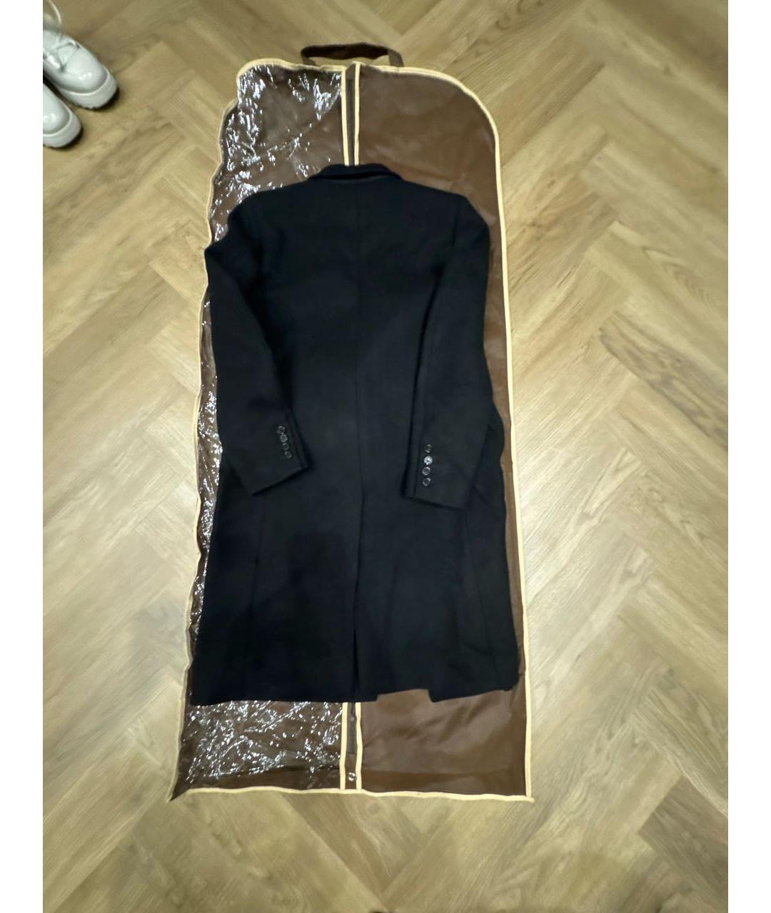 SAINT LAURENT Черное шерстяное пальто, фото 2