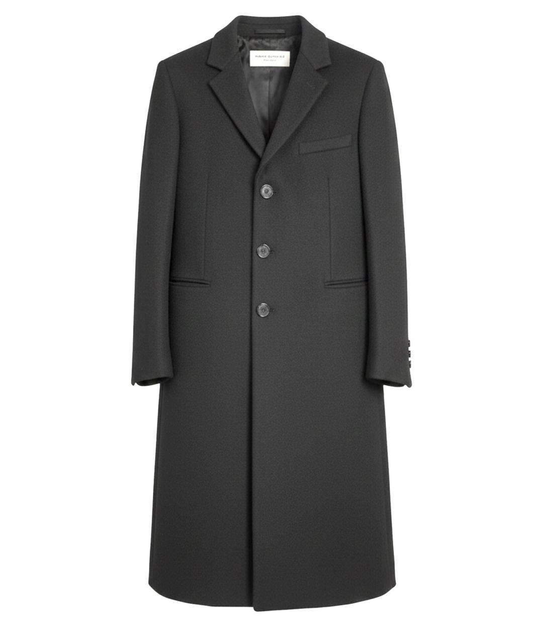 SAINT LAURENT Черное шерстяное пальто, фото 1