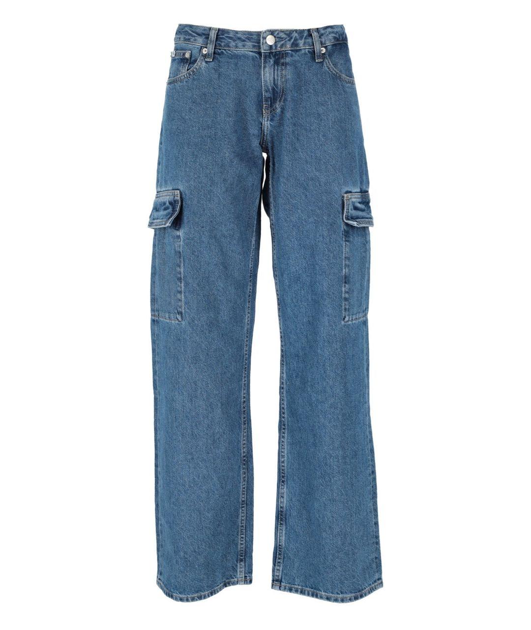 CALVIN KLEIN Синие хлопковые прямые джинсы, фото 1