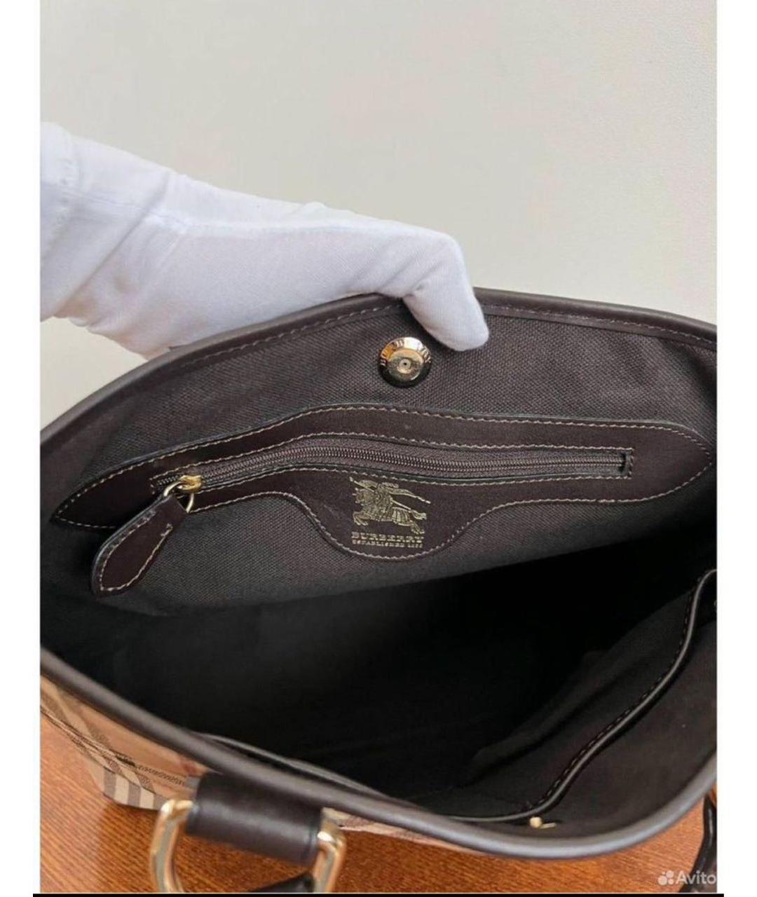 BURBERRY Бежевая кожаная сумка тоут, фото 2