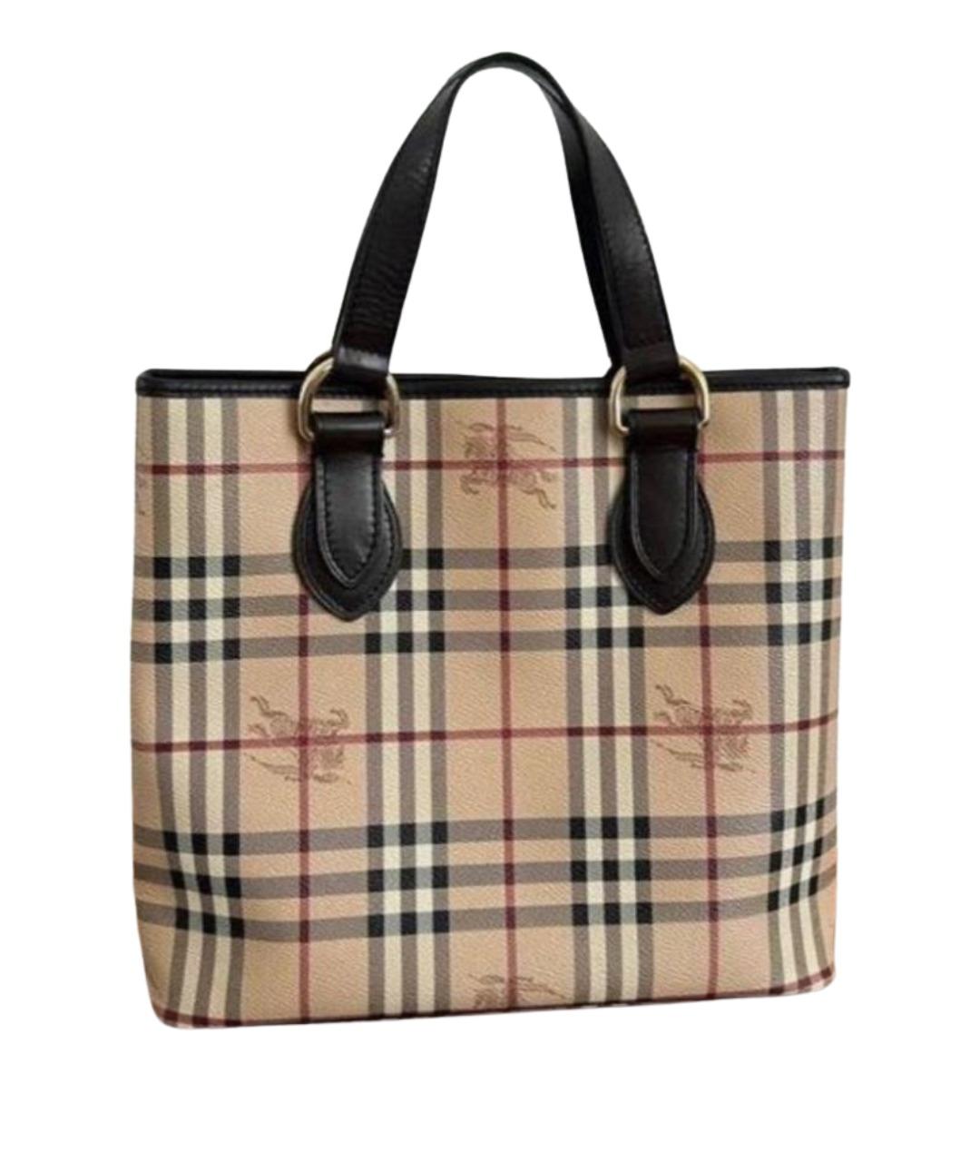 BURBERRY Бежевая кожаная сумка тоут, фото 1