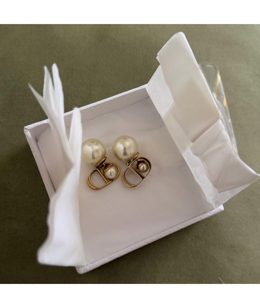 CHRISTIAN DIOR Золотые жемчужные серьги, фото 5