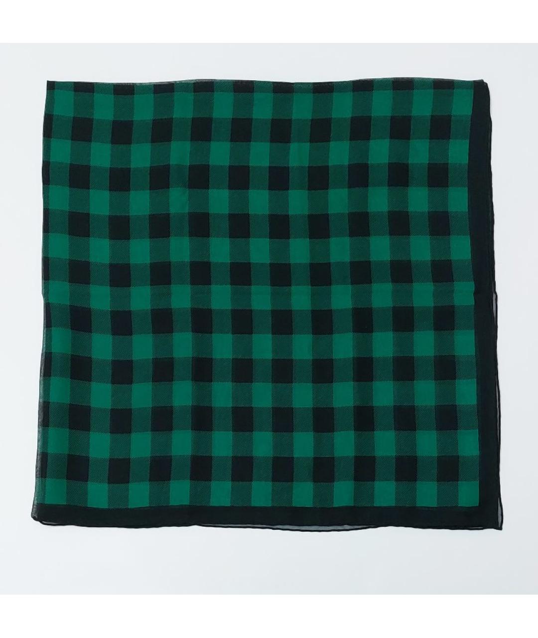 RALPH LAUREN PURPLE LABEL Зеленый шелковый платок, фото 7