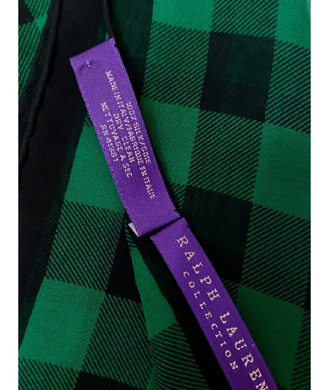 RALPH LAUREN PURPLE LABEL Зеленый шелковый платок, фото 2