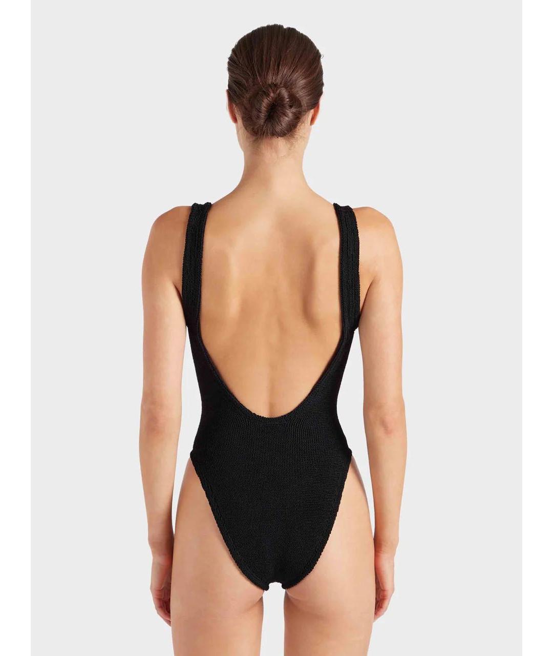 HUNZA G Черный полиамидовый купальник, фото 3