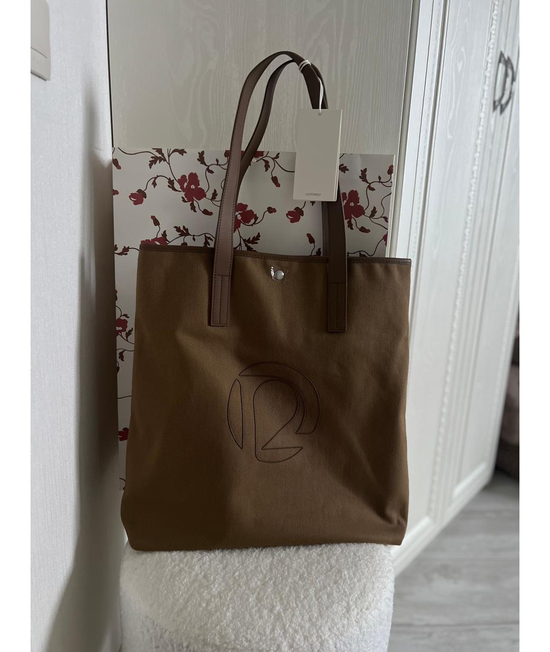 12 STOREEZ Бежевая хлопковая сумка через плечо, фото 3