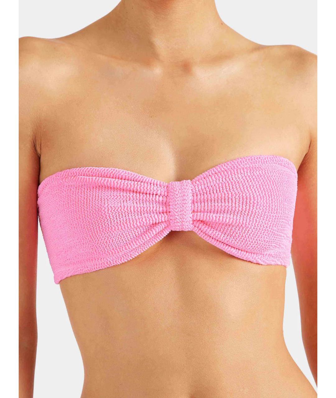 HUNZA G Розовый полиамидовый купальник, фото 3