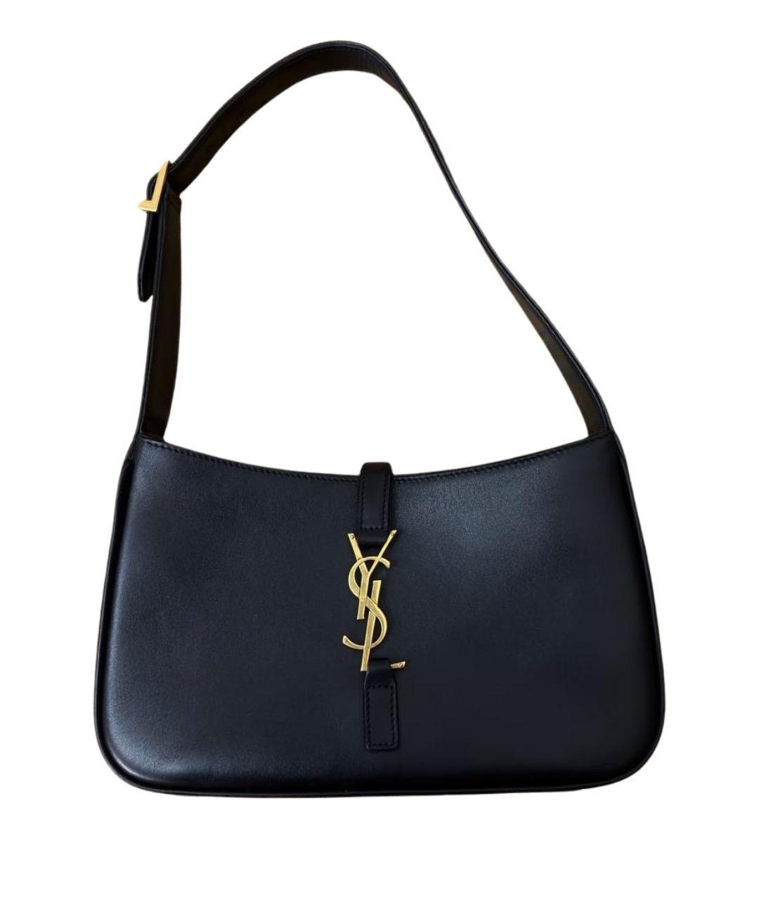 SAINT LAURENT Черная кожаная сумка с короткими ручками, фото 1